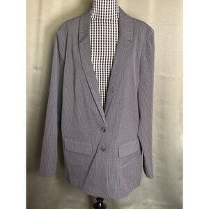 Old Navy Blazer Suit jacket Gray Pinstripe Womens XL Tall NEW! Viscose Blend